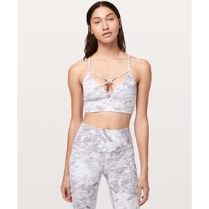 Lululemon Expand Your Limits Sports Bra Washed Marble Alpine White Size 4 Padded